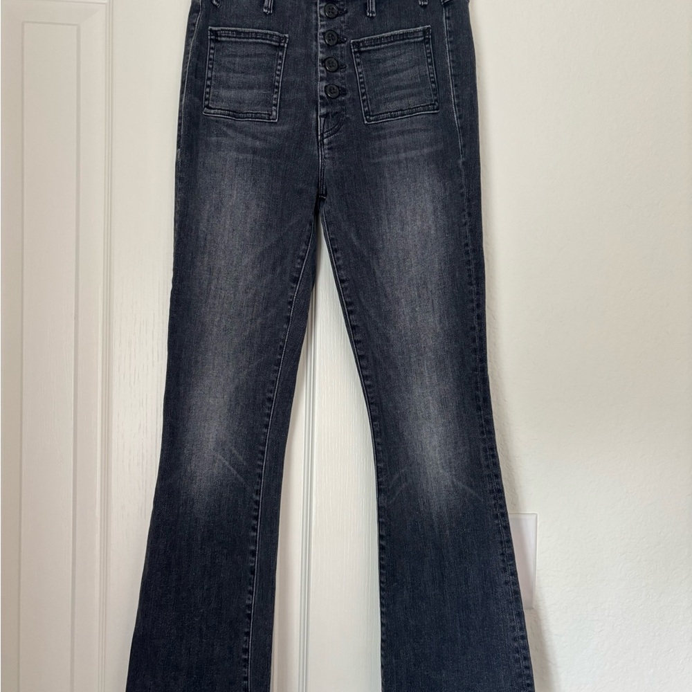 MOTHER Hustler Patch Pocket Black Denim Jeans